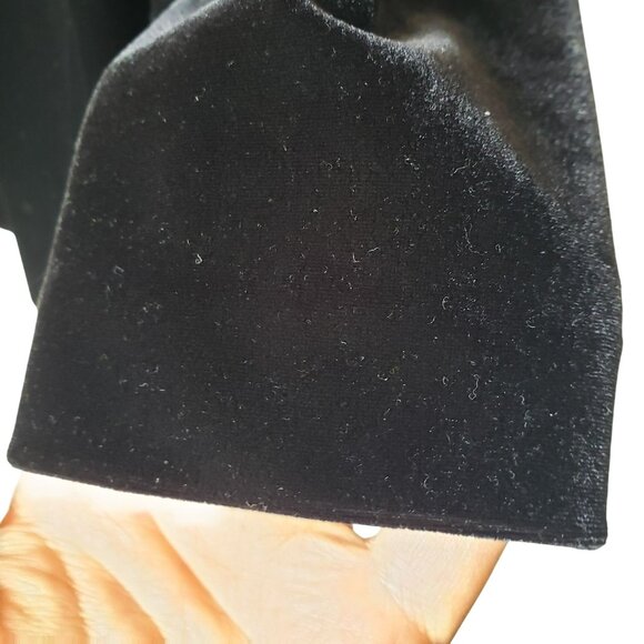 Vintage Alex Evenings Womens Black Velvet Open Front Blazer M Shoulder Pads 90s - Picture 8 of 10